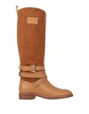 See By Chloé Anim Suede-trimmed Leather Knee-high Boots In Brown