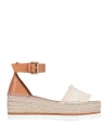 See By Chloé Woman Espadrilles Ivory Size 6 Textile Fibers, Soft Leather In White