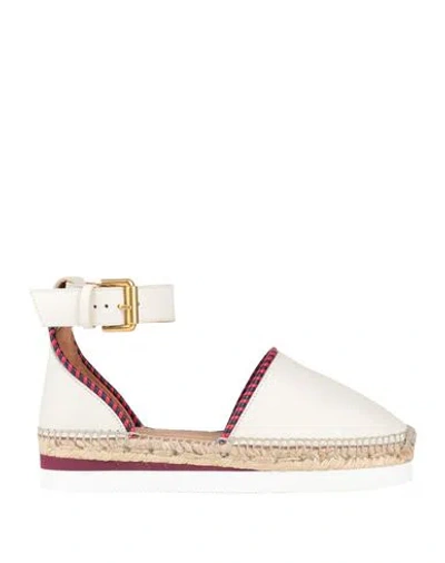 See By Chloé Woman Espadrilles Off White Size 7 Calfskin