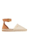See By Chloé Leather And Canvas Platform Espadrilles In Off White