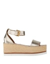 See By Chloé Woman Espadrilles Platinum Size 10 Leather In Grey
