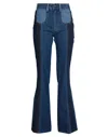 See By Chloé Deadstock Patchwork Flared Jeans In Blue