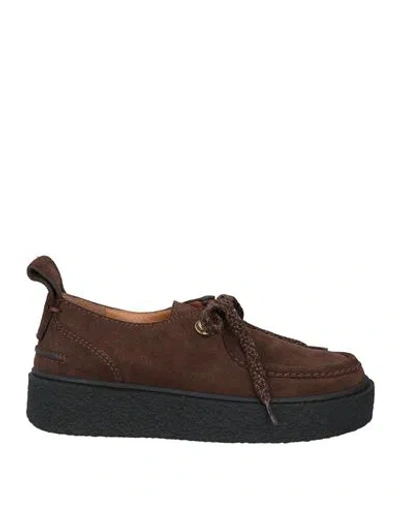 See By Chloé Woman Lace-up Shoes Dark Brown Size 7 Leather