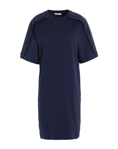 See By Chloé Woman Mini Dress Navy Size S Cotton In Navy Blue