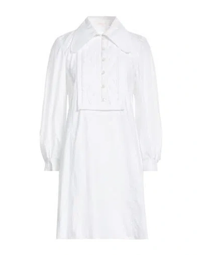 See By Chloé Woman Mini Dress White Size 4 Cotton, Polyester