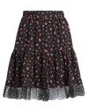 See By Chloé Tiered Skirt Multicolor Size 10 99% Polyester, 1% Elastane In Black