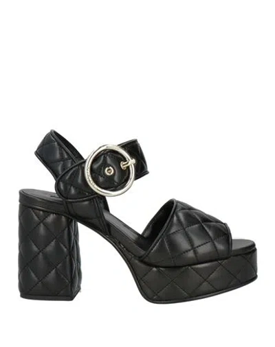 See By Chloé Woman Sandals Black Size 6.5 Textile Fibers
