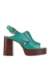 See By Chloé Woman Sandals Emerald Green Size 7 Goat Skin