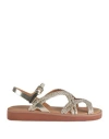 SEE BY CHLOÉ SEE BY CHLOÉ WOMAN SANDALS GOLD SIZE 10 LEATHER