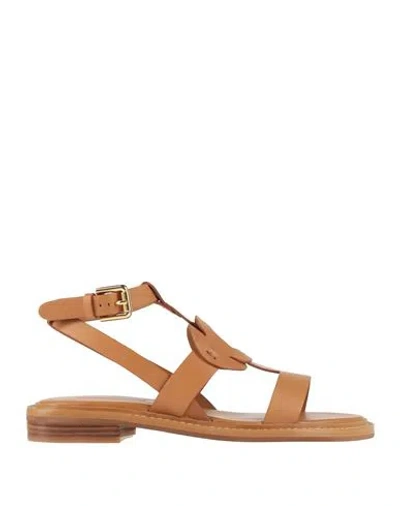 See By Chloé Loys Flat Leather Sandals In Brown