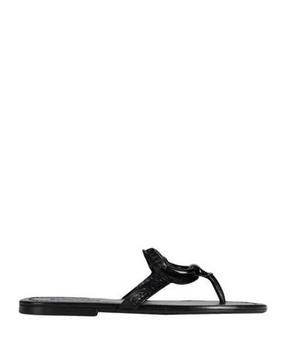 See By Chloé Woman Thong Sandal Black Size 6 Soft Leather