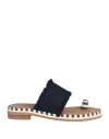 See By Chloé Woman Thong Sandal Midnight Blue Size 8 Textile Fibers