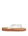 See By Chloé Woman Thong Sandal Off White Size 8 Calfskin In Off White