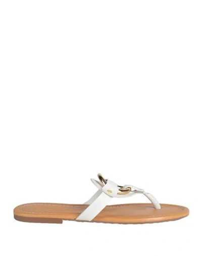 See By Chloé Hana Leather T-bar Sandals In Off White