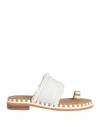 See By Chloé Woman Thong Sandal Off White Size 8 Textile Fibers In Off White