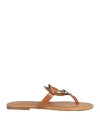 See By Chloé Leather Flat Sandals In Brown