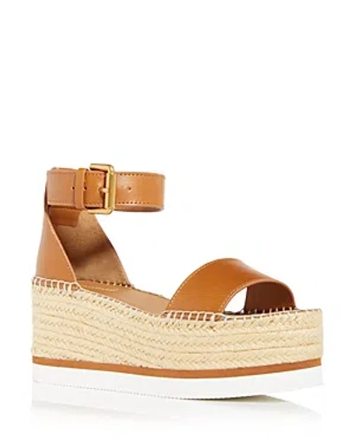 See By Chloé Women's Glynn Platform Wedge Espadrille Sandals In Tan