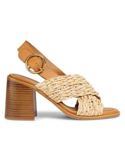 SEE BY CHLOÉ WOMEN'S JAICEY 80MM CRISSCROSS LEATHER SANDALS