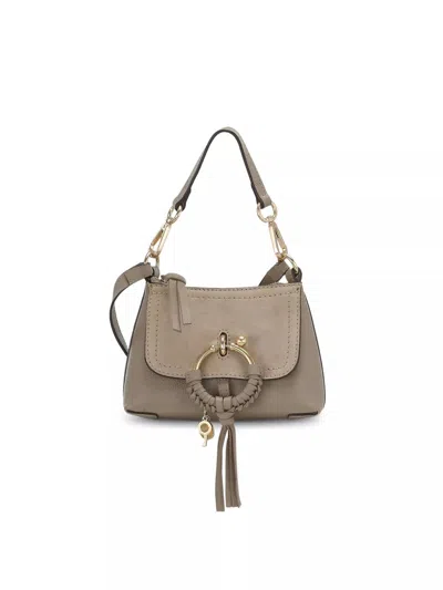 See By Chloé Women's Joan Leather And Suede Mini Hobo Bag In Motty Grey In Beige