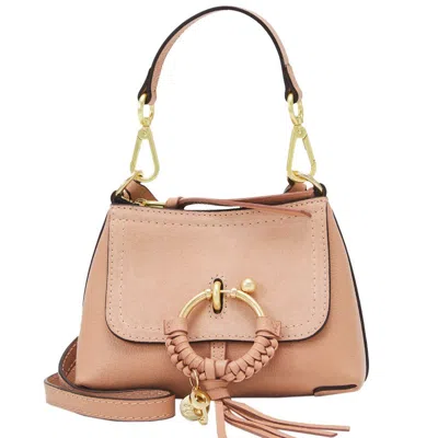 See By Chloé Women's Joan Mini Leather Suede Crossbody Handbag Coffee Pink