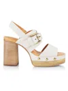 See By Chloé Women's Joline Buckle-accented Leather Platform Sandals In White
