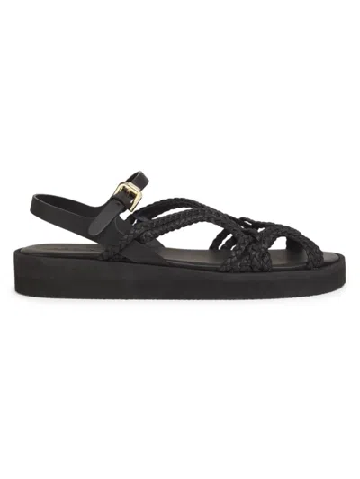 See By Chloé Sansa Braided Ankle-strap Sandals In Black