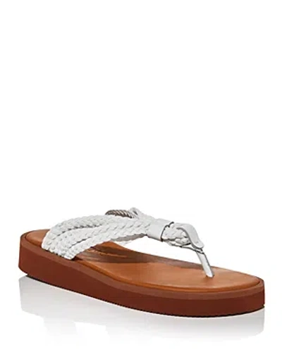 See By Chloé See By Chloe Women's Sansa Braided Strap Platform Thong Sandals In White