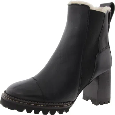 SEE BY CHLOÉ WOMENS FAUX FUR LEATHER BOOTIES