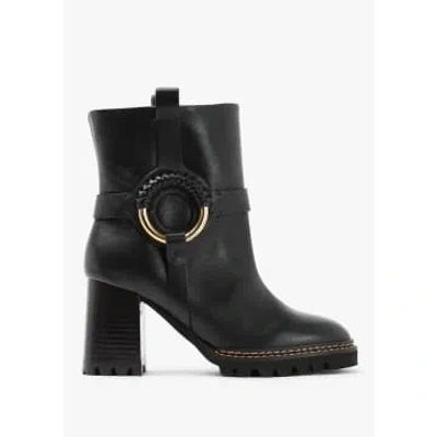See By Chloé Womens Hana Heeled Ankle Boots In Black