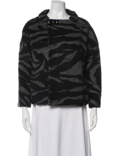 Pre-owned See By Chloé Wool Animal Print Jacket In Black
