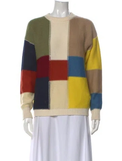 Pre-owned See By Chloé Wool Colorblock Pattern Sweater In Neutral