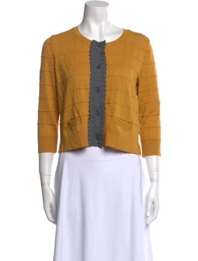 Pre-owned See By Chloé Wool Colorblock Pattern Sweater In Yellow