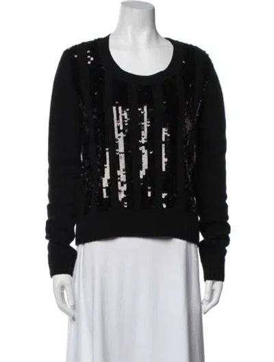 Pre-owned See By Chloé Wool Graphic Print Top In Blue