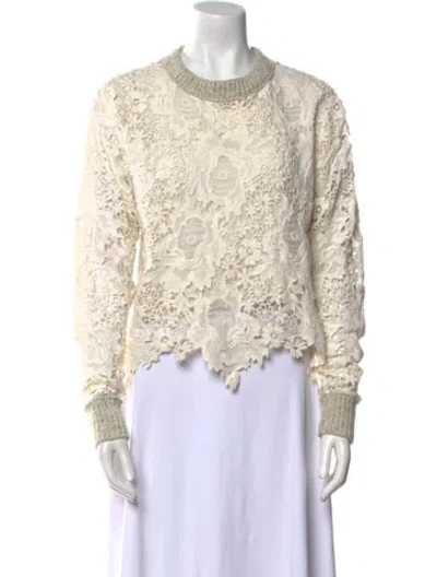 Pre-owned See By Chloé Wool Lace Pattern Sweater In Gray