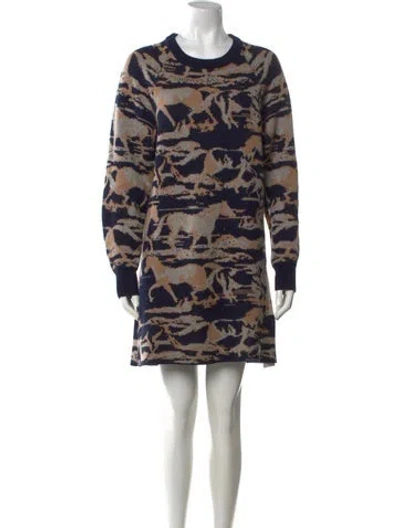 Pre-owned See By Chloé Wool Mini Dress In Blue