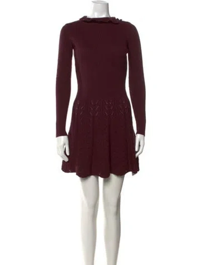 Pre-owned See By Chloé Wool Mini Dress In Burgundy