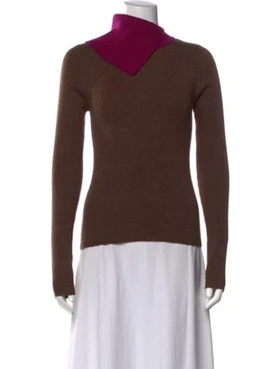Pre-owned See By Chloé Wool Mock Neck Sweater In Brown