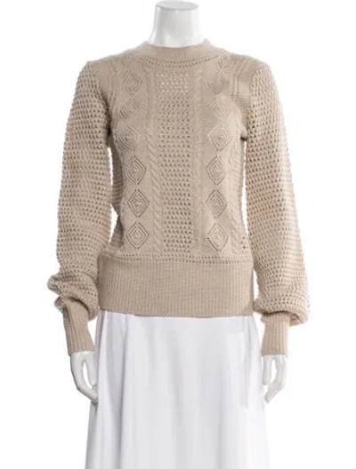 Pre-owned See By Chloé Wool Mock Neck Sweater In Neutral
