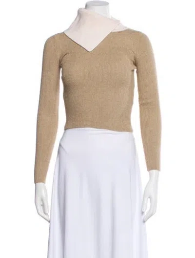 Pre-owned See By Chloé Wool Mock Neck Sweater In Neutral