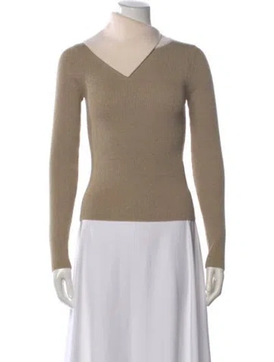 Pre-owned See By Chloé Wool Mock Neck Sweater In Neutral