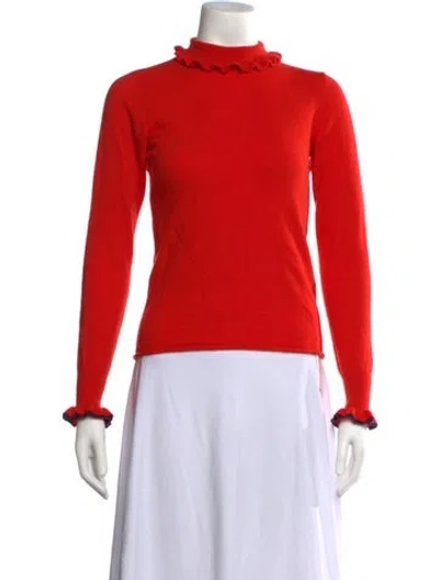 Pre-owned See By Chloé Wool Mock Neck Sweater In Orange
