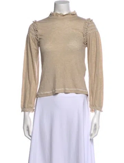 Pre-owned See By Chloé Wool Mock Neck Sweatshirt In Neutral