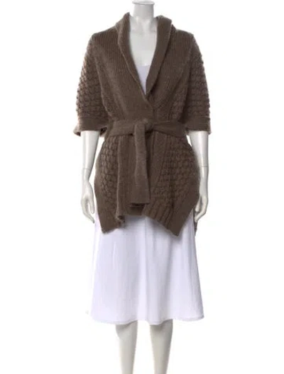 Pre-owned See By Chloé Wool Open Front Sweater In Brown