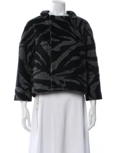 Pre-owned See By Chloé Wool Printed Jacket In Gray