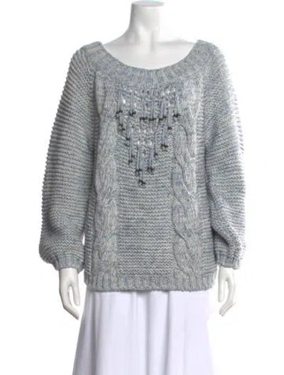 Pre-owned See By Chloé Wool Scoop Neck Sweater In Blue