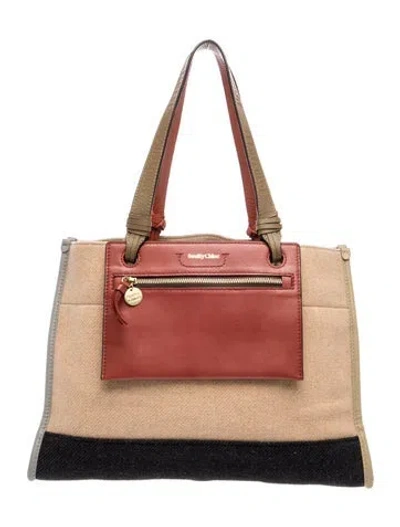 Pre-owned See By Chloé Wool Shoulder Bag In Neutral
