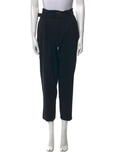 Pre-owned See By Chloé Wool Straight Leg Pants In Black