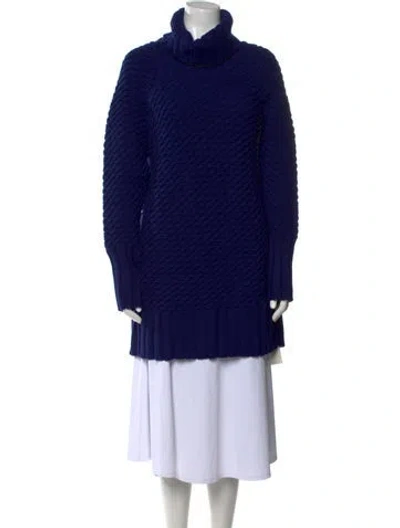 Pre-owned See By Chloé Wool Turtleneck Sweater In Blue
