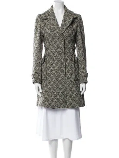 Pre-owned See By Chloé Wool Tweed Pattern Peacoat In Multi