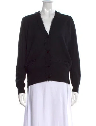 Pre-owned See By Chloé Wool V-neck Sweater In Black